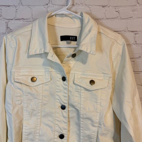 Kut From The Kloth Cream Denim Jacket size large - Picture 2 of 9